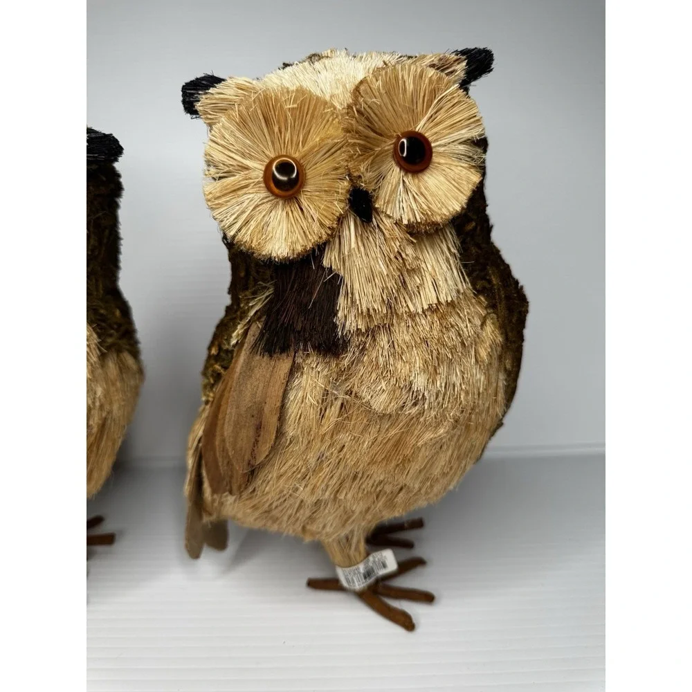 Lot Of 2 Pottery Barn Lg Lightweight Woodland Twig Owl Figurine Autumn Decor NWT